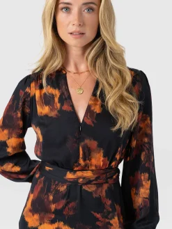 Mini Adaline Zip Up Dress - Autumn Floral