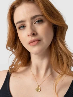 Molten Disc Charm Necklace - Gold