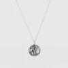 Molten Disc Charm Necklace - Silver