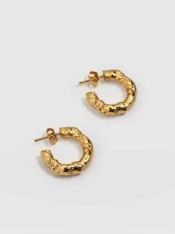 Molten Hoop Earrings - Gold