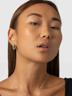 Molten Hoop Earrings - Silver
