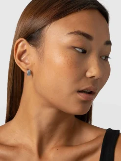 Molten Huggie Earrings - Silver
