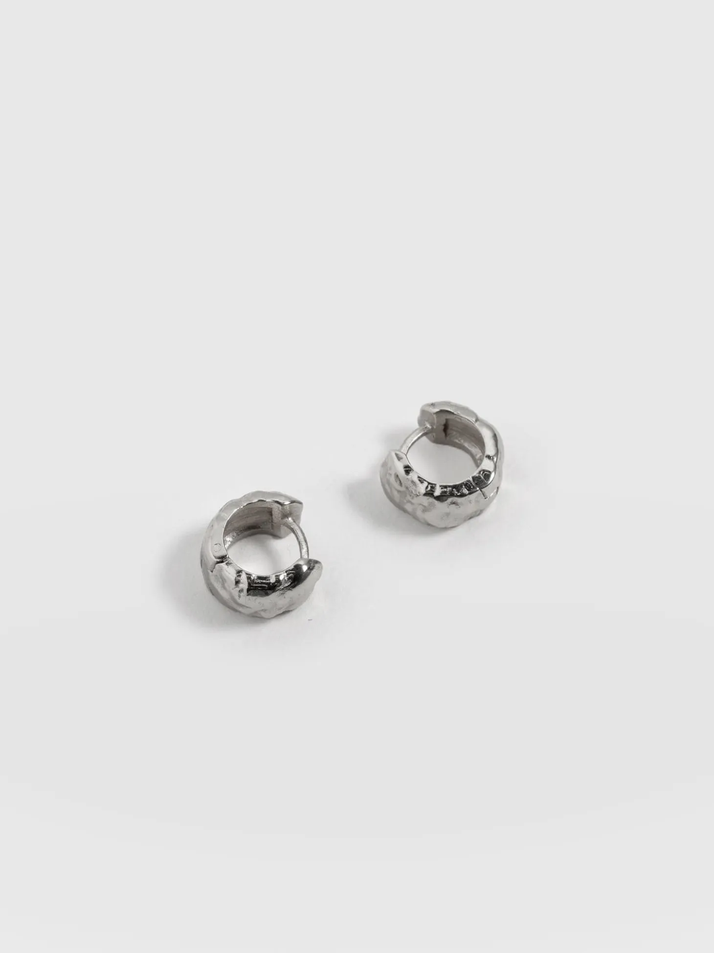 Molten Huggie Earrings - Silver