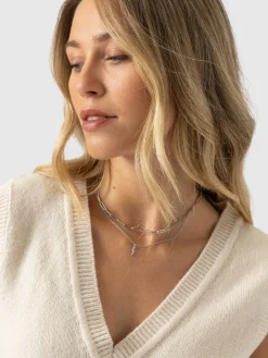 Oxford Cashmere V Neck Sleeveless Knit - Cream