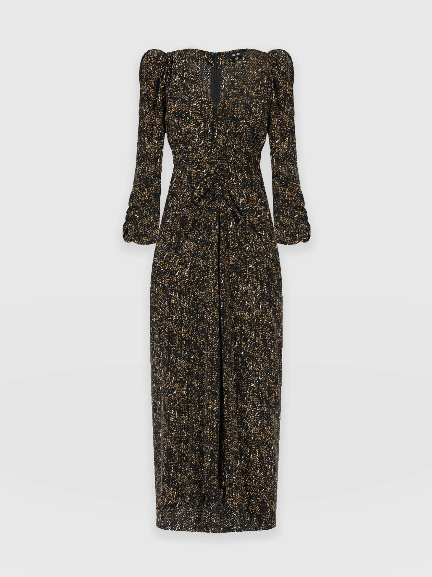 Paloma Ruched Dress - Ditsy Leopard