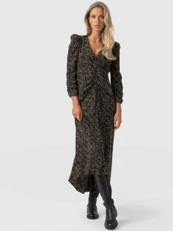 Paloma Ruched Dress - Ditsy Leopard