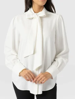 Paxton Pussybow Blouse - Cream