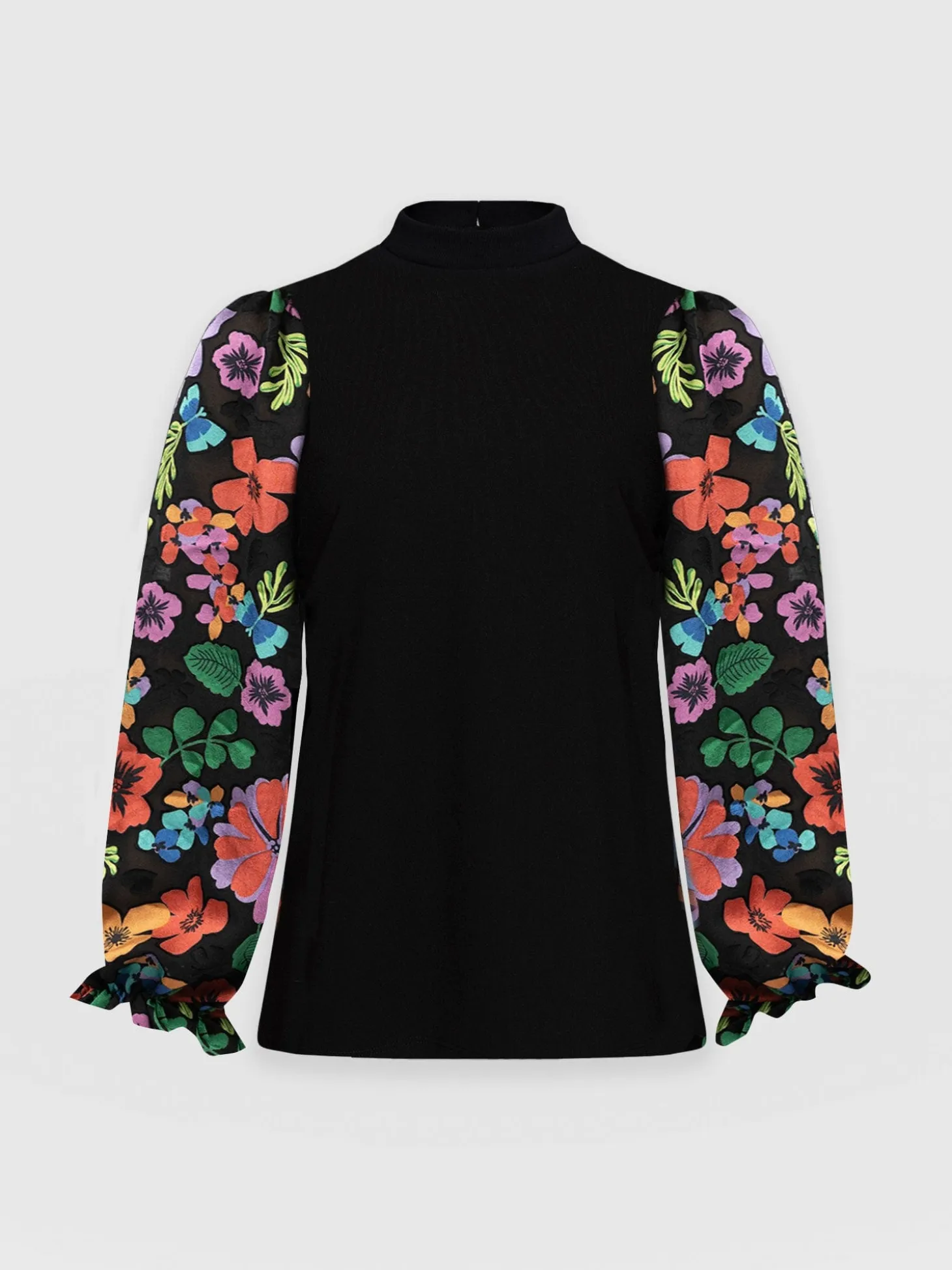 Penny Puff Sleeve Long Sleeve - Pop Floral