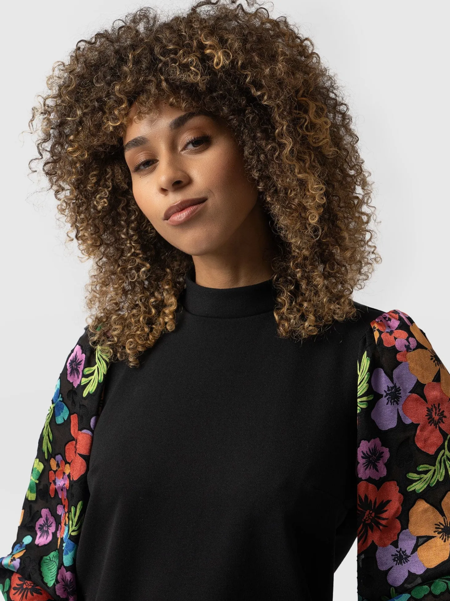 Penny Puff Sleeve Long Sleeve - Pop Floral