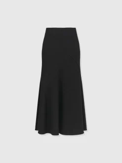 Piper Panelled Skirt - Black Boucle