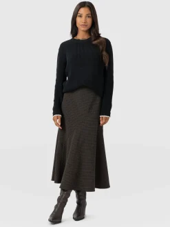 Piper Panelled Skirt - Brown Check