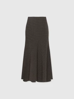 Piper Panelled Skirt - Brown Check