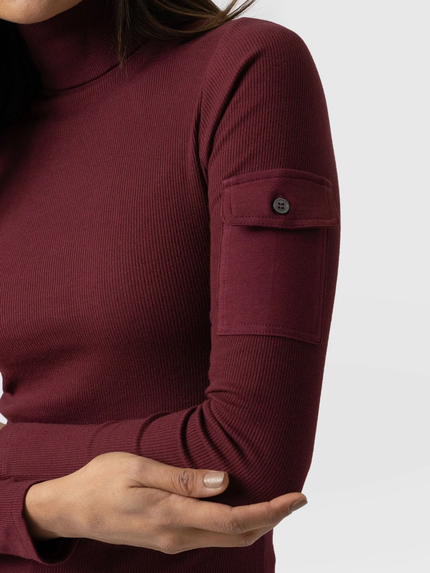Pocket Turtle Neck - Burgundy