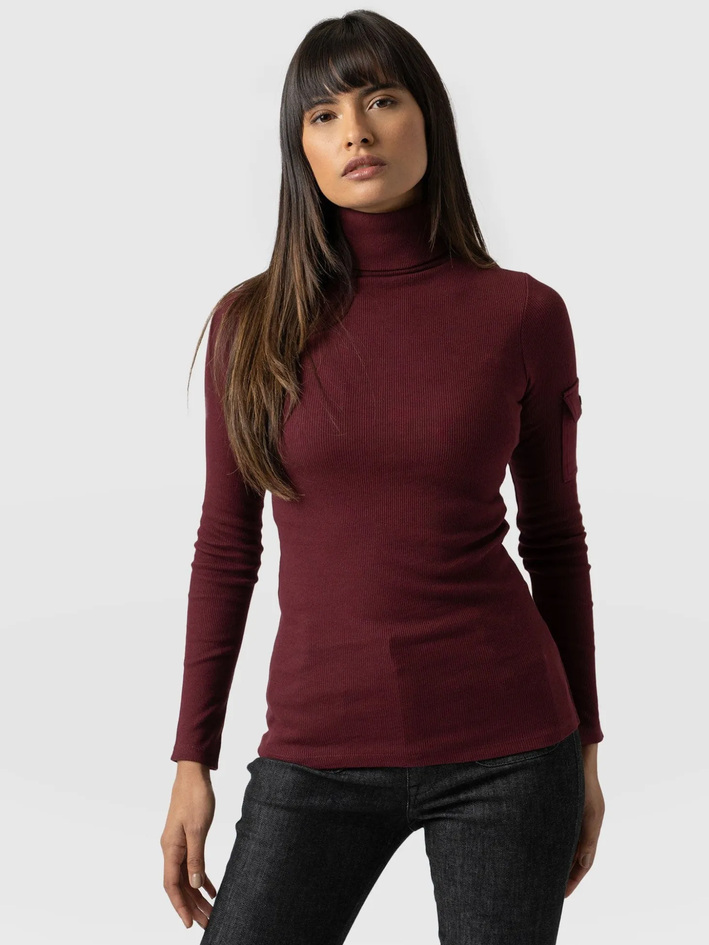 Pocket Turtle Neck - Burgundy