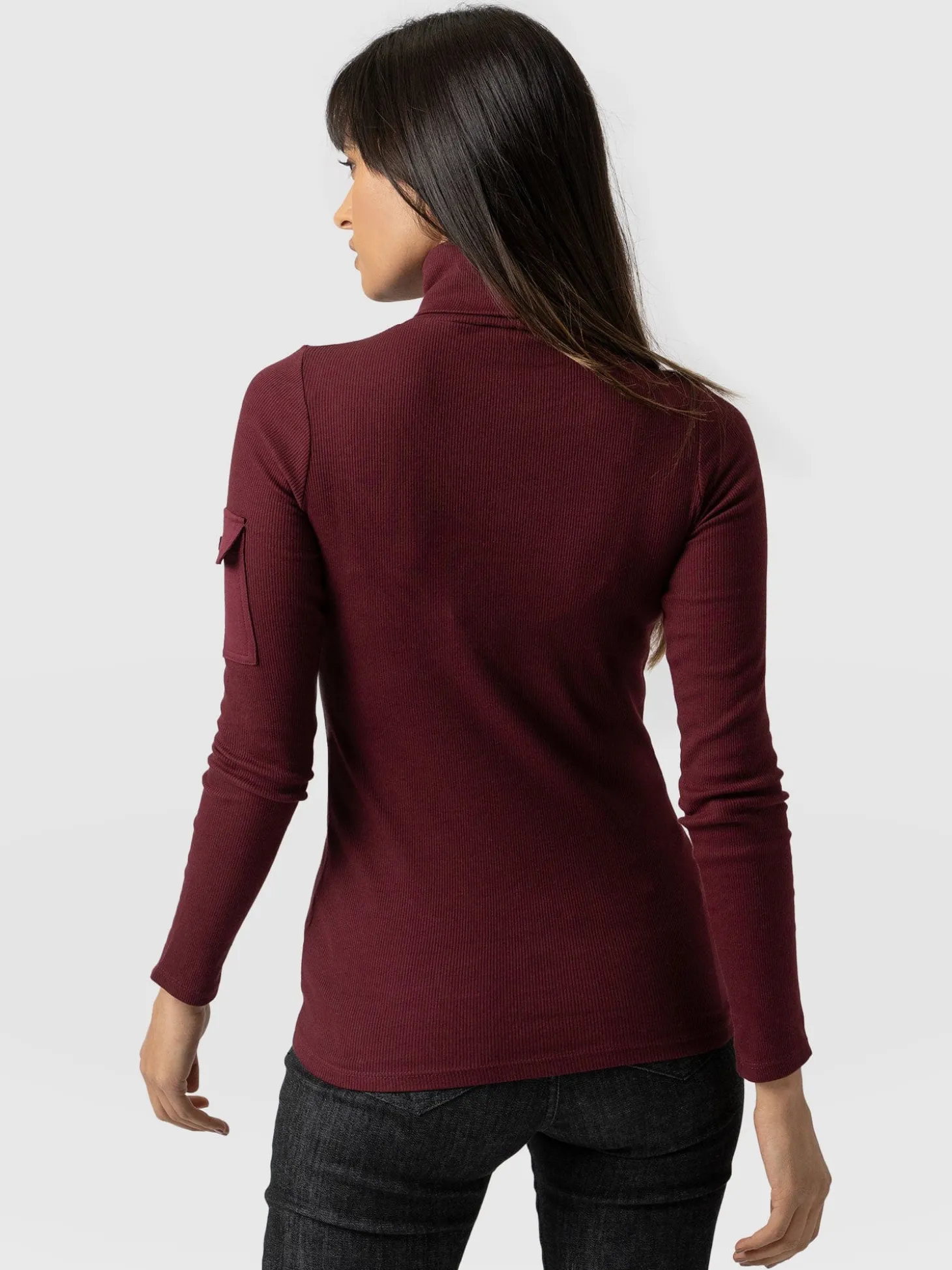 Pocket Turtle Neck - Burgundy