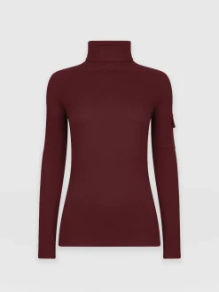 Pocket Turtle Neck - Burgundy