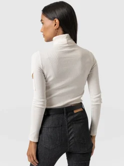Pocket Turtle Neck - Cream