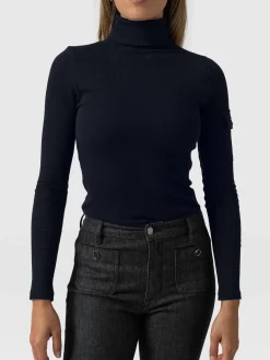 Pocket Turtle Neck - Navy