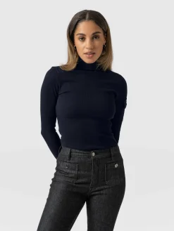 Pocket Turtle Neck - Navy