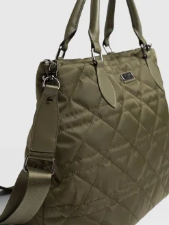 Quilted Selene Shopper Bag - Khaki