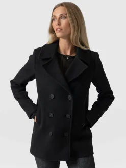 Quinn Pea Coat - Black