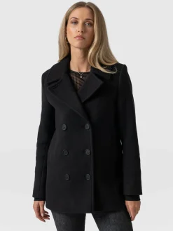 Quinn Pea Coat - Black