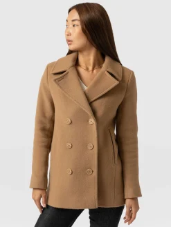 Quinn Pea Coat - Camel