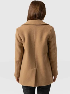 Quinn Pea Coat - Camel