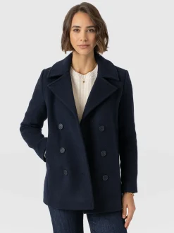 Quinn Pea Coat - Navy