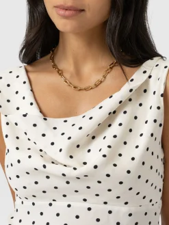 Raye Cowl Cami - Cream Polka Dot