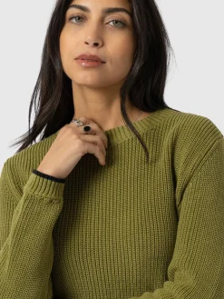 Remy Crop Sweater - Khaki