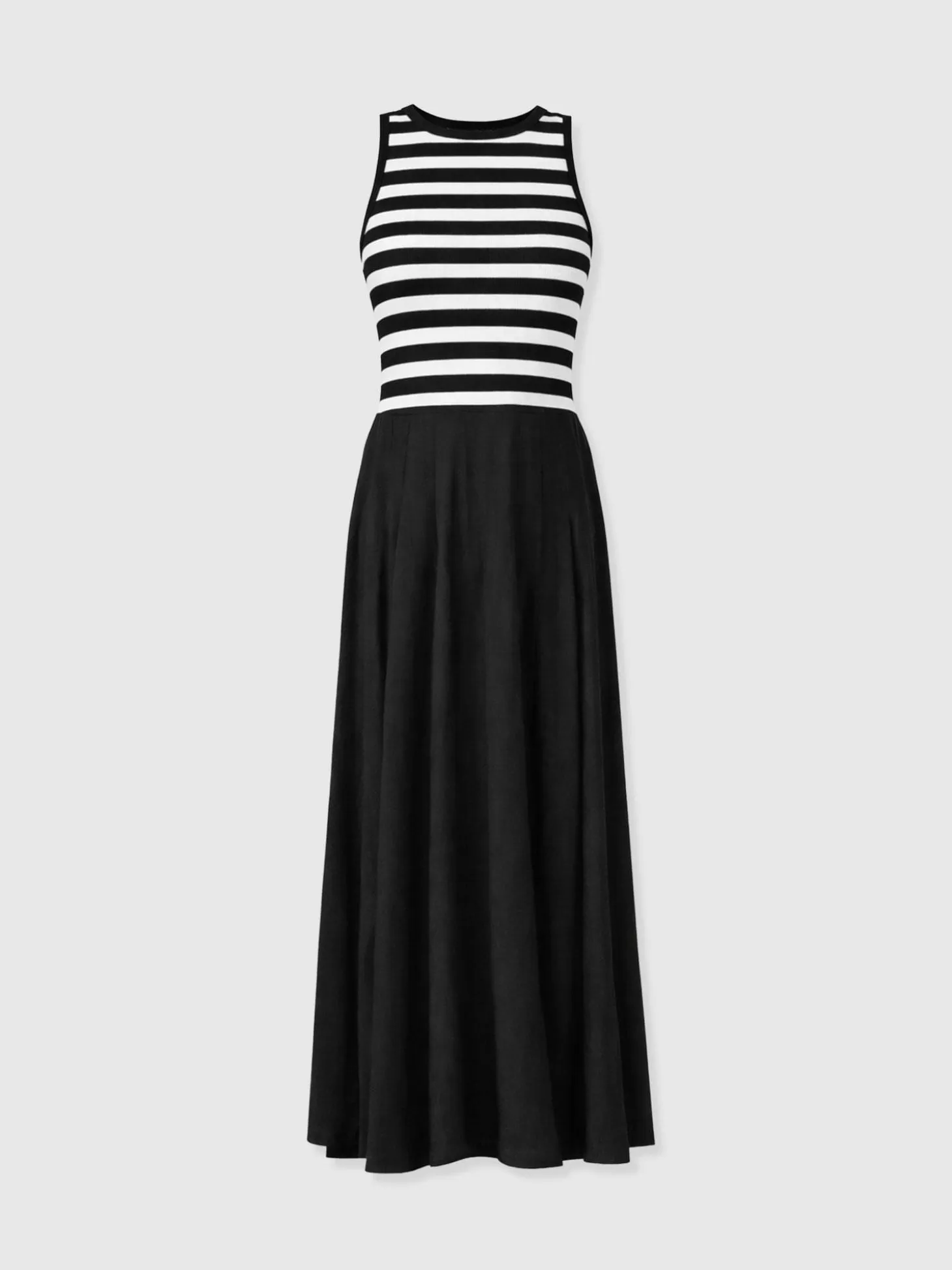 Renee Contrast Dress - Black & White Stripe