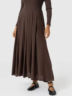 Renee Contrast Long Sleeve Dress - Brown