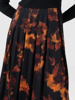 Renee Contrast Long Sleeve Dress - Autumn Floral