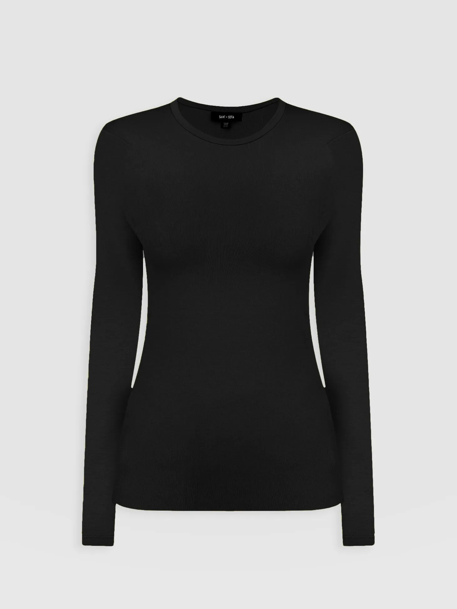 Ribbed Long Sleeve Tee - Black