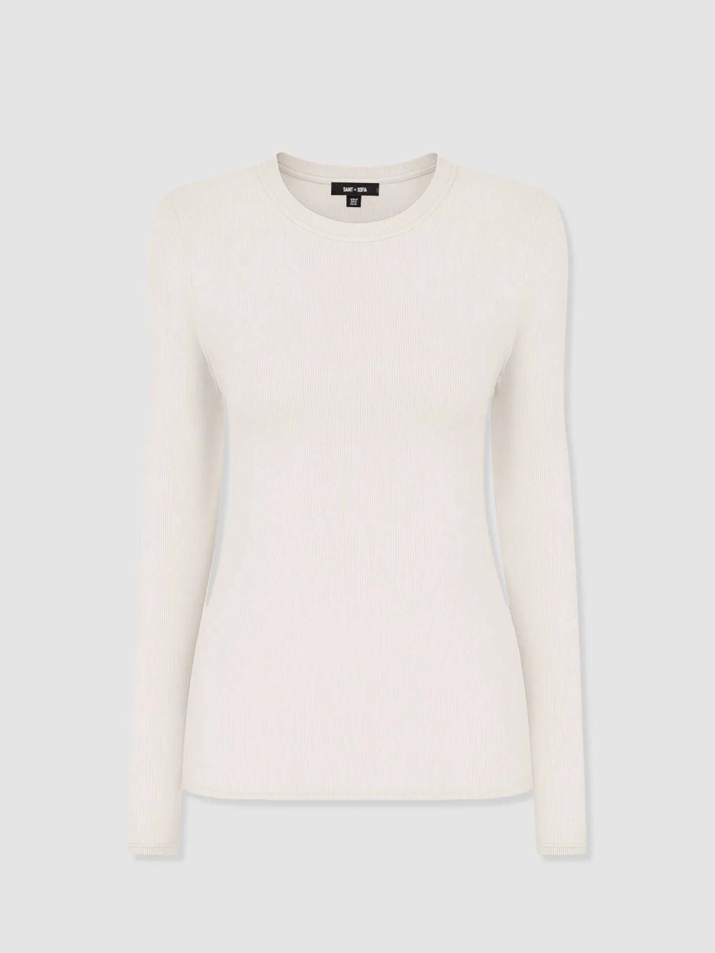 Ribbed Long Sleeve Tee - Cream