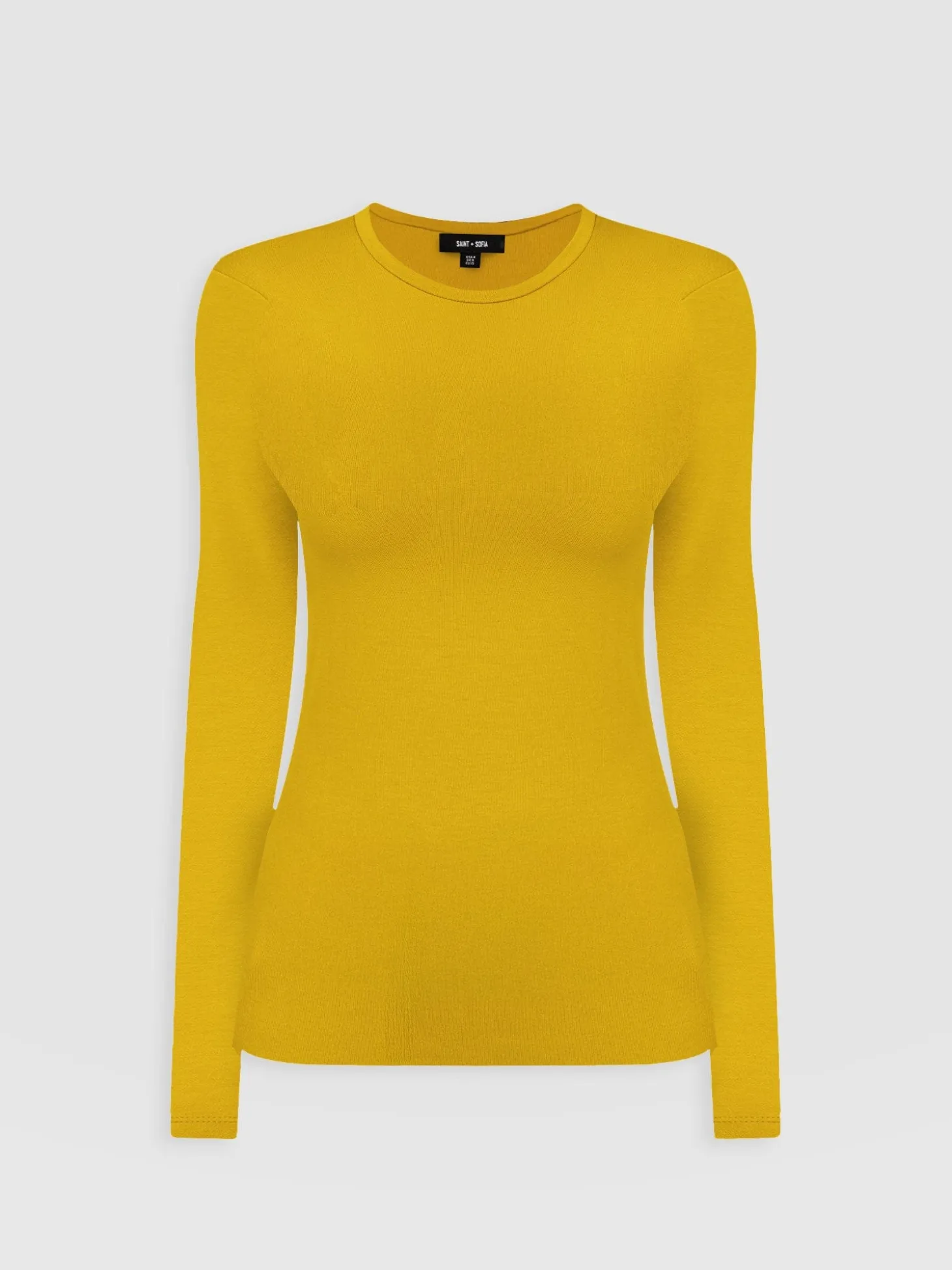 Ribbed Long Sleeve Tee - Mustard
