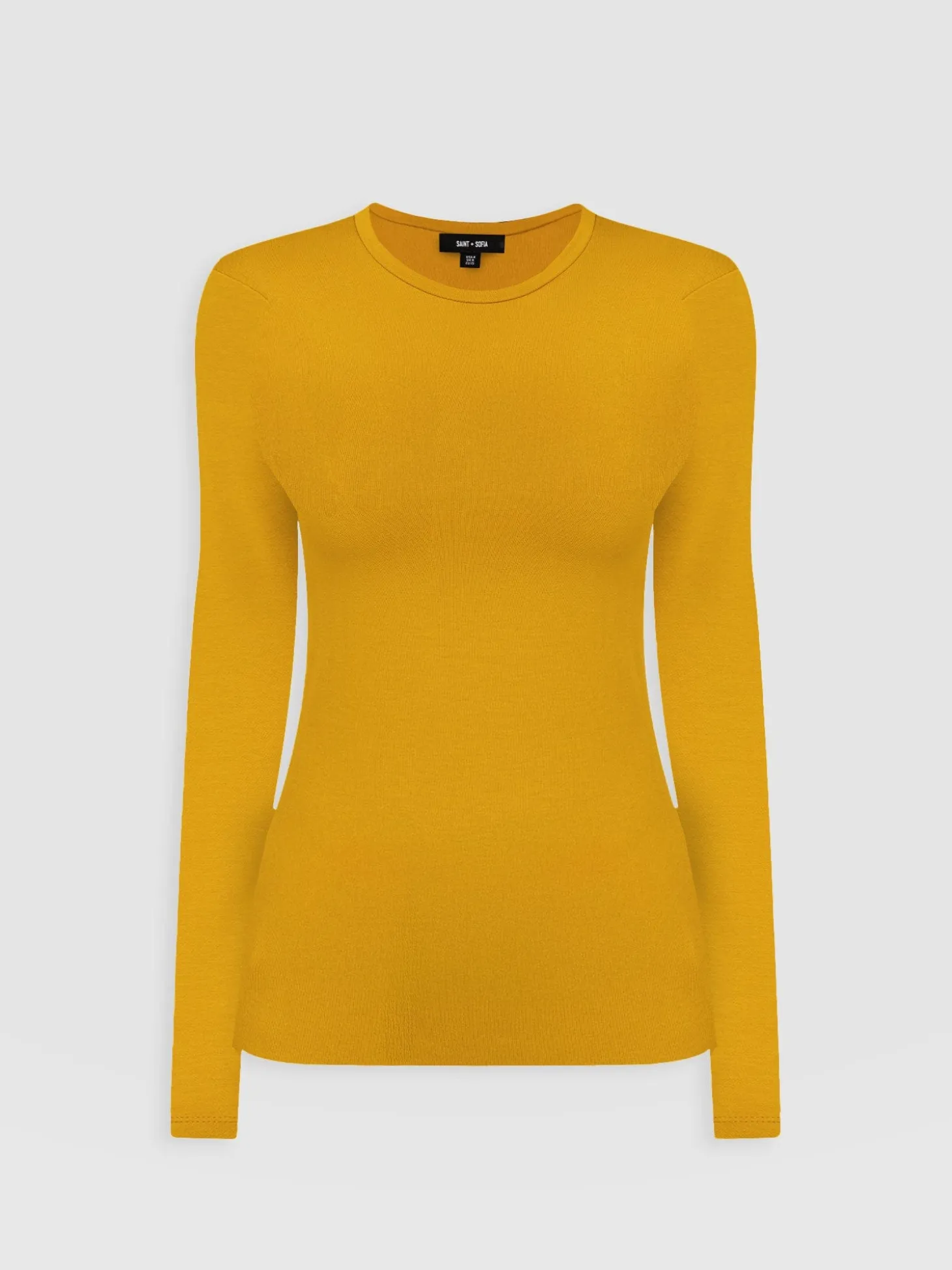 Ribbed Long Sleeve Tee - Ochre