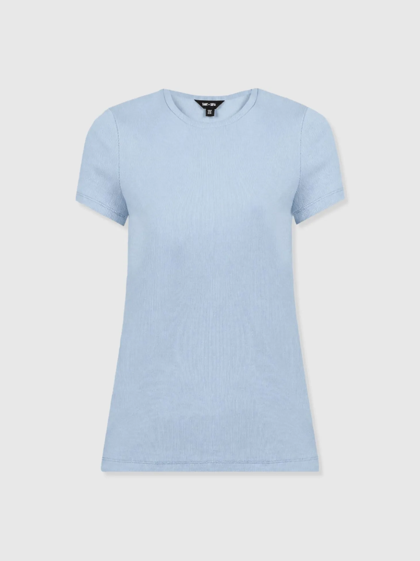 Ribbed Short Sleeve Tee - Powder Blue
