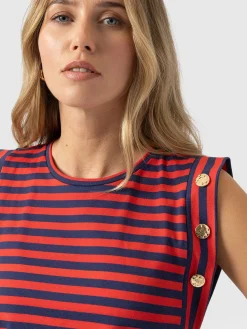 Rowan Tee - Red/Navy Stripe