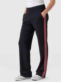 Runway Pant - Navy Red Stripe