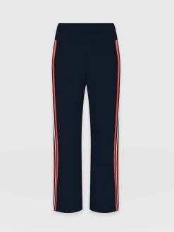 Runway Pant - Navy Red Stripe