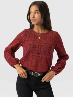 Sadie Blouse - Burgundy