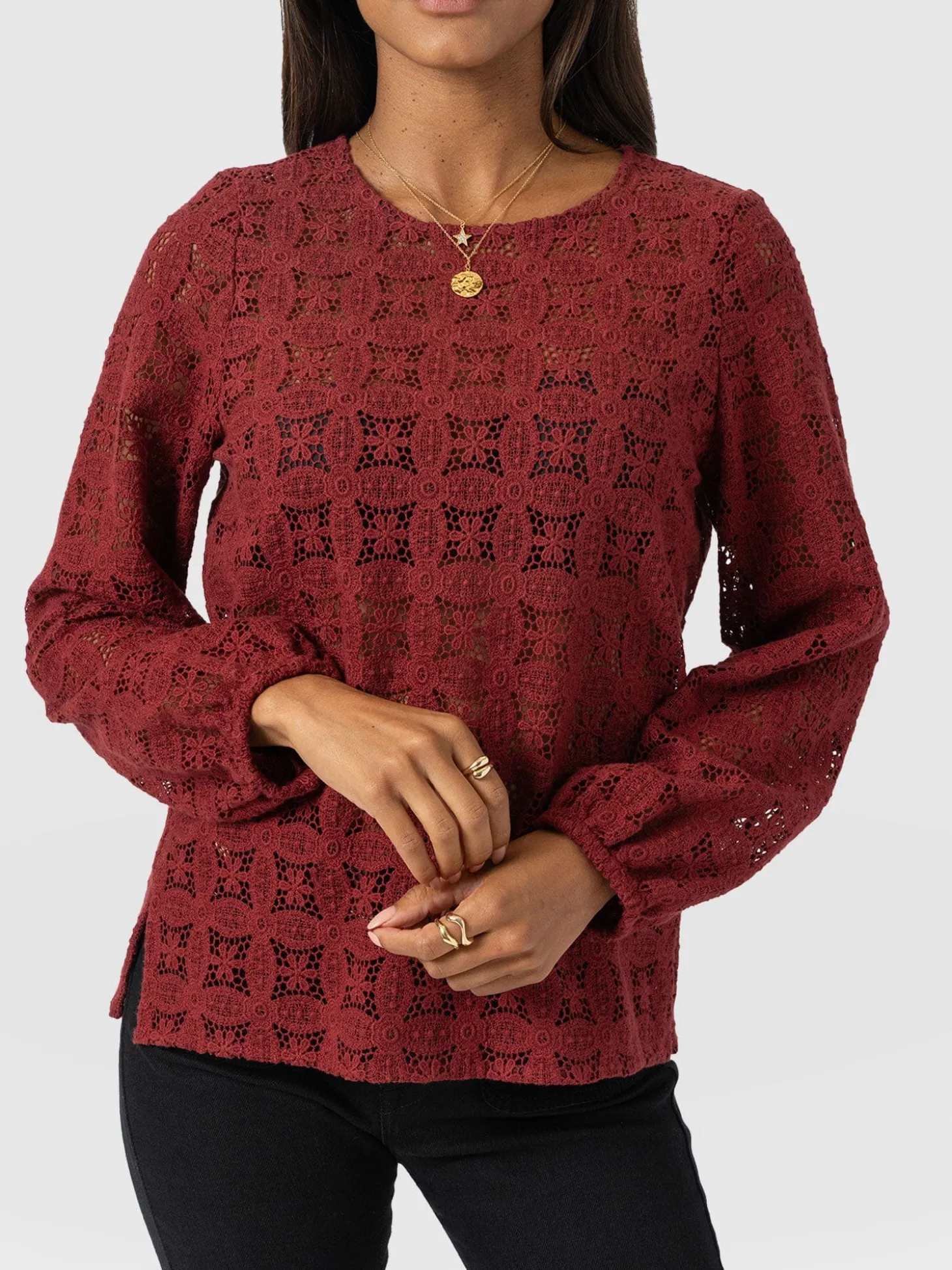 Sadie Blouse - Burgundy