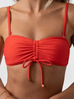 Skye Bandeau Bikini Top - Red