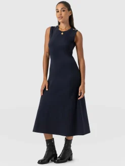Sleeveless Runway Maxi Dress - Navy