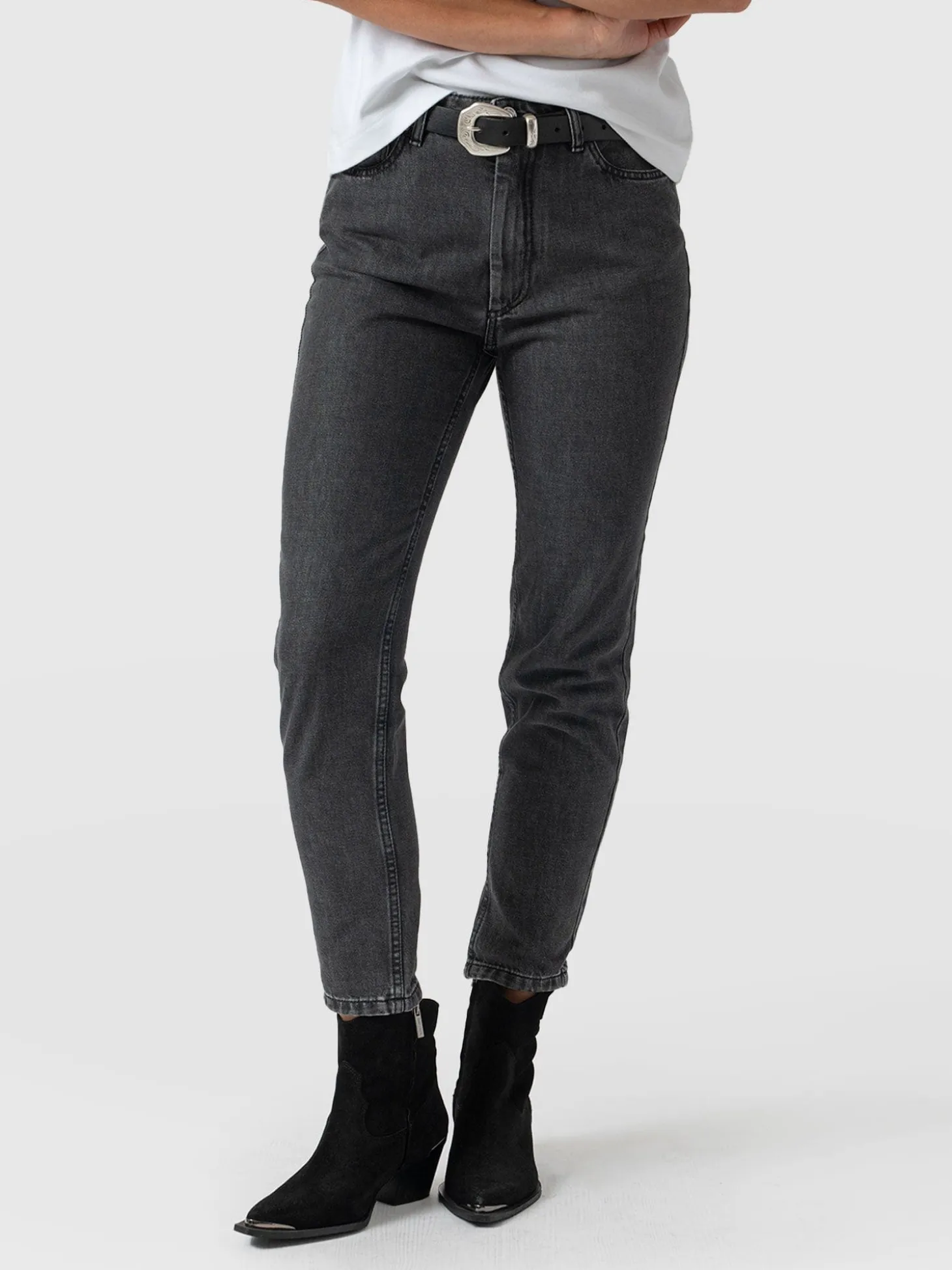 Slim Mom Jeans - Black