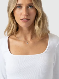Sloane Ribbed Top - White