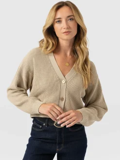 Soho Crop Cardigan - Beige
