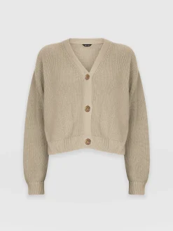 Soho Crop Cardigan - Beige